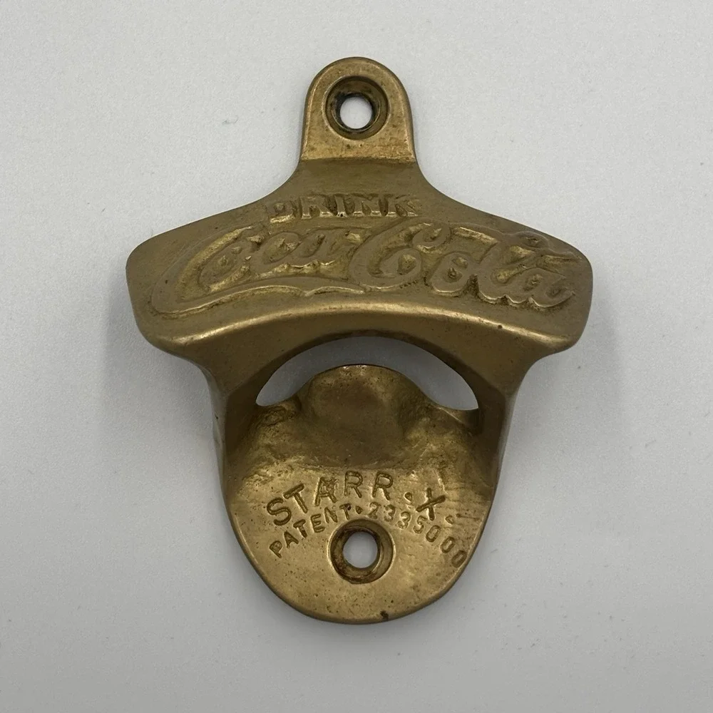 VTG COCA-COLA STARR X Wall Mount Bottle Opener Made In USA BRASS